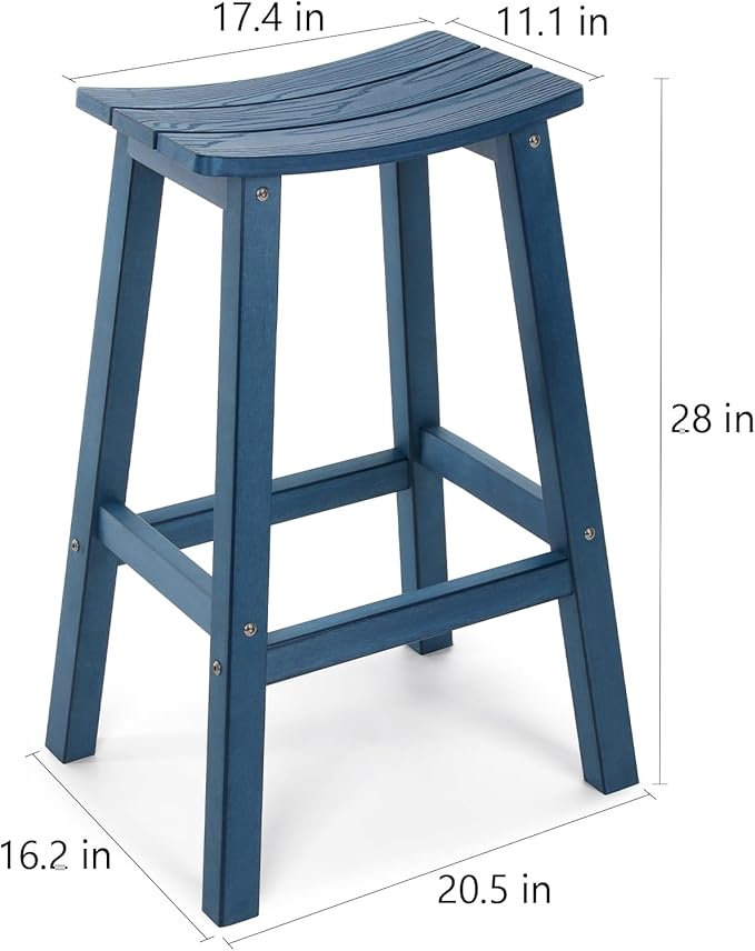 Stoog All-Weather Bar Stools Set of 2, Low Maintenance, - Image 3