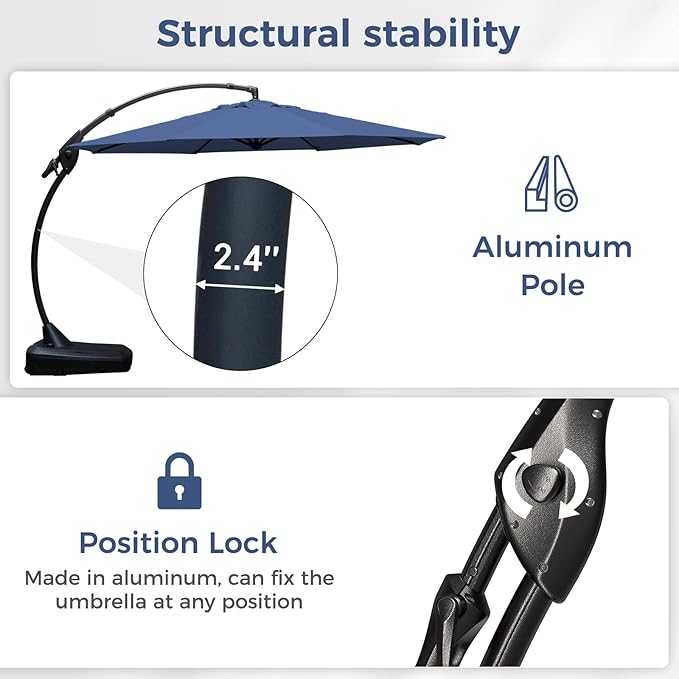 Grand patio 12FT Outdoor Offset Umbrella - Image 7
