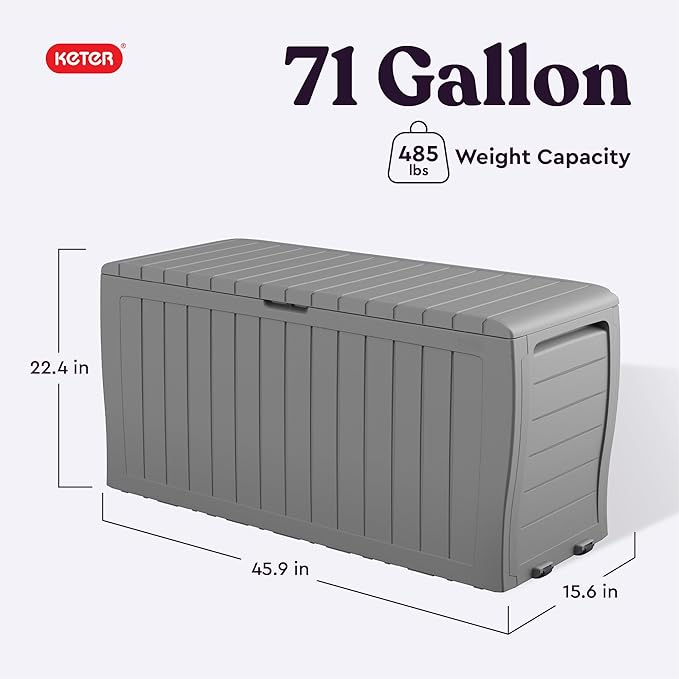 Keter Marvel Plus 71 Gallon Resin Outdoor Storage Box - Image 2