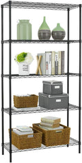 BestOffice | 5-Tier Wire Storage Shelves | 36x14x72 | Black | by BestOffice