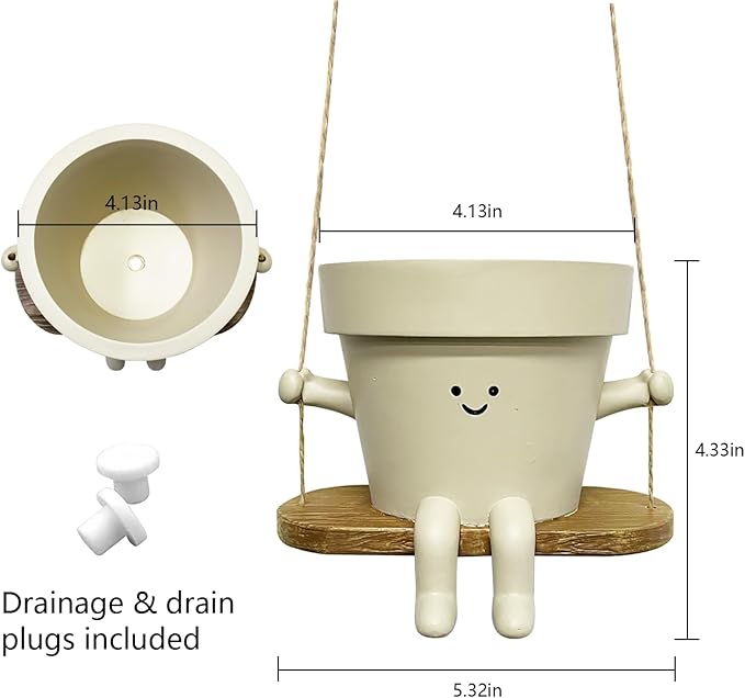 Hanging Planter Swing Face Plant Pot - Image 2