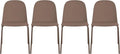 2xhome Set of 4 Modern Stackable Armless Dining Chairs | Plastic Shell Seat by 2xhome