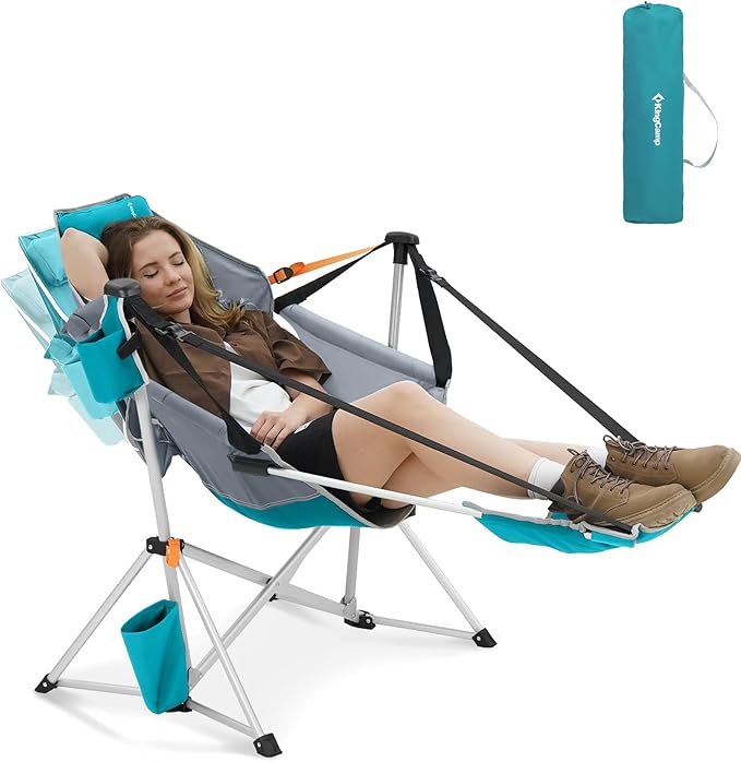 KingCamp Hammock Chair with Footrest – Heavy Duty Swinging Rocking Camping by KingCamp