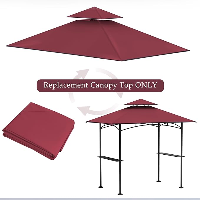 Grill Gazebo Replacement Top, 5 * 8 Outdoor BBQ Top Cover, Double Layer BBQ - Image 6