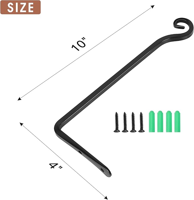Jardim 2 Pack 10 Inch Premium Decorative Metal Iron Wall Hangers - Image 2