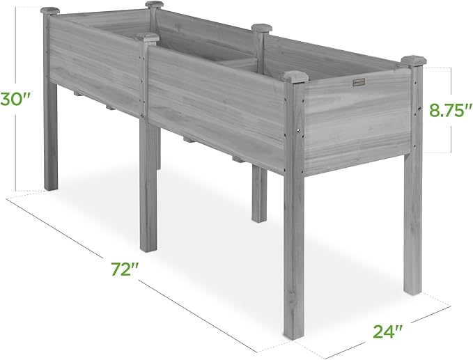 Best Choice Products 72x24x30in Raised Garden Bed, Elevated Wood Planter Box - Image 7