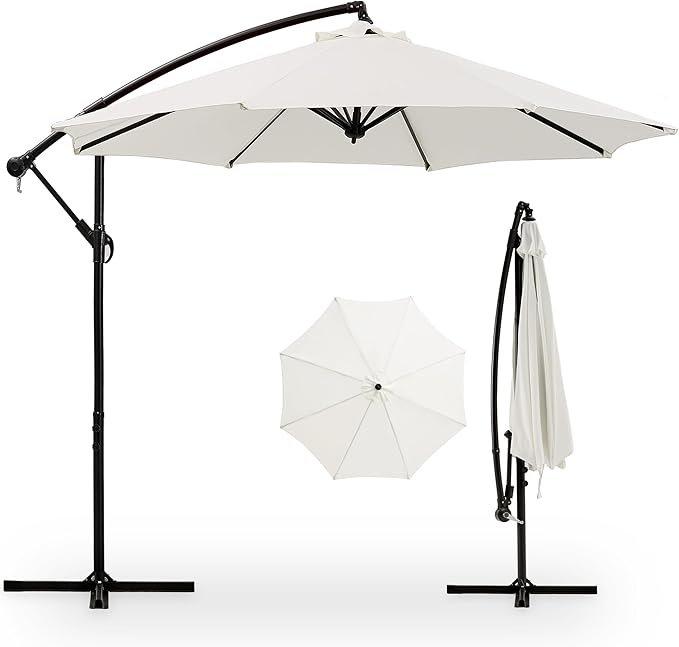 VECELO 10ft Offset Patio Umbrella, Cantilever Umbrella, Hanging Outdoor by VECELO