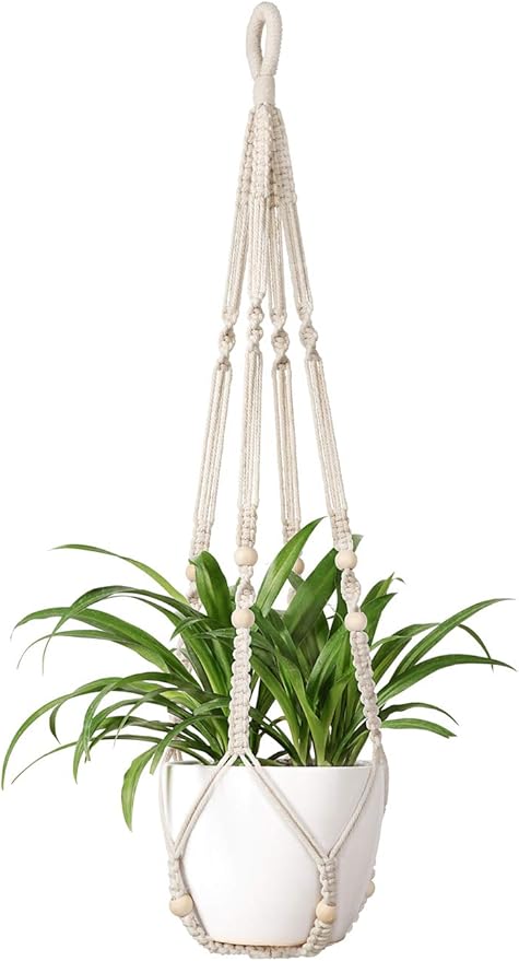 Mkono Macrame Plant Hanger Indoor Hanging Planter Basket by Mkono