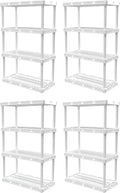 Gracious Living 4 Pack Light Duty Storage Shelves, Knect-A-Shelf 4-Shelf by GraciousLiving