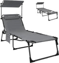KingCamp Tanning Chair with Face Hole, Lounge Chairs Outdoor Folding Comfy by KingCamp