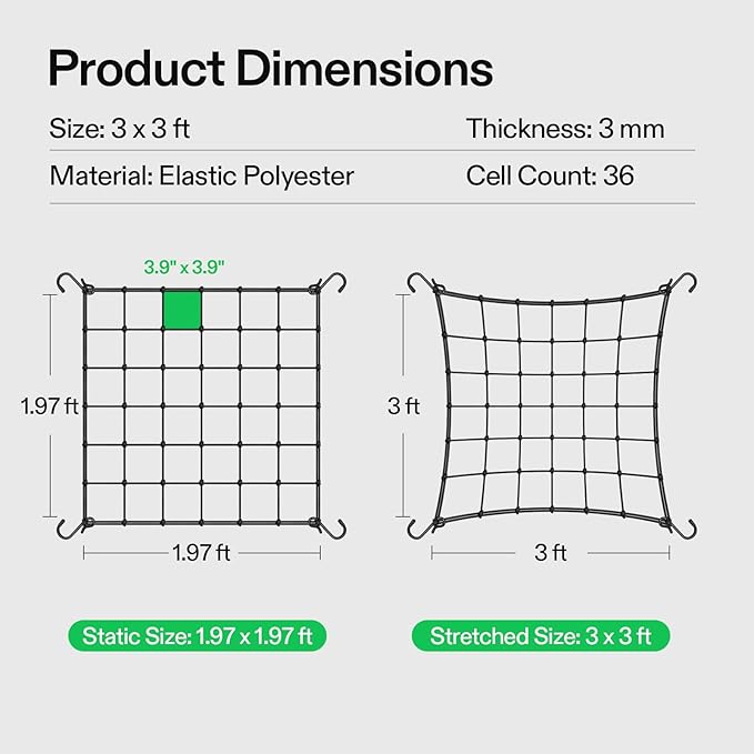 VIVOSUN 3 x 3Ft. Elastic Trellis Netting - Image 7