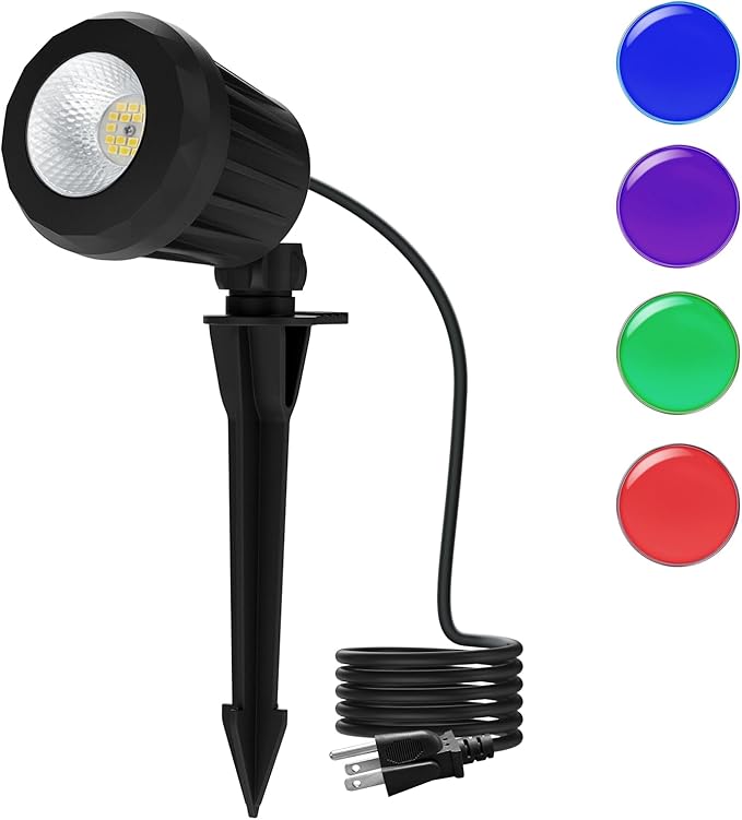 Spotlight Outdoor – 120V Plug-In, 6500K Cool White LED Landscape Lighting by Holeva