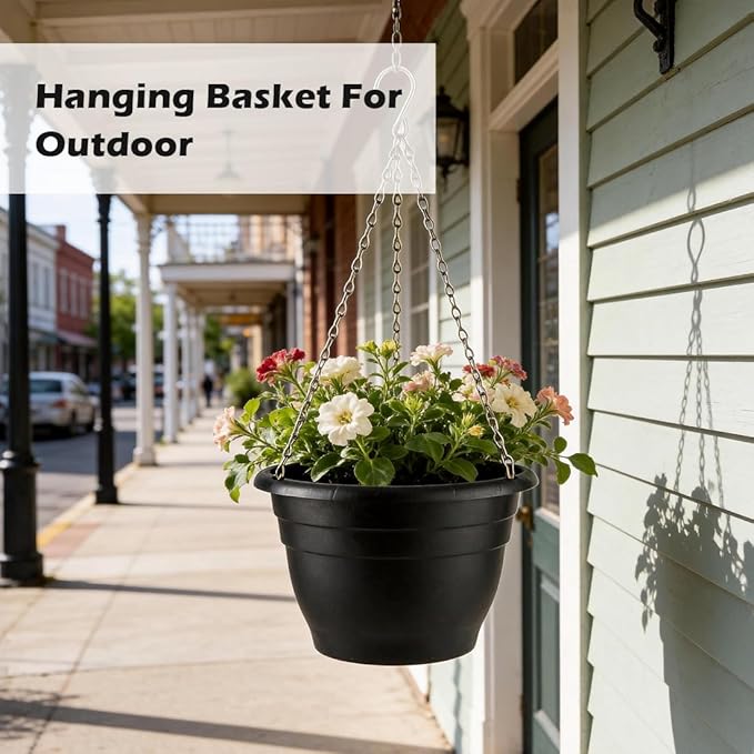 Hanging Planters 11 Inch, Self Watering Hanging Basket - Image 3