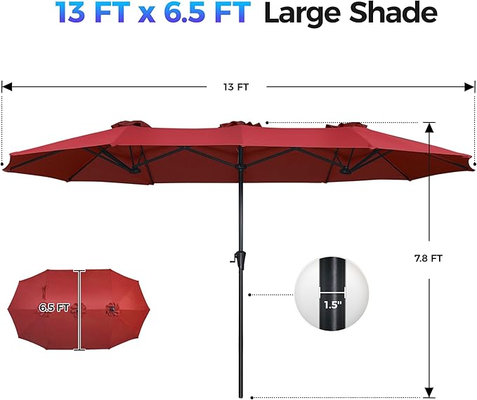 SUPERJARE 13FT Outdoor Umbrella - Image 7