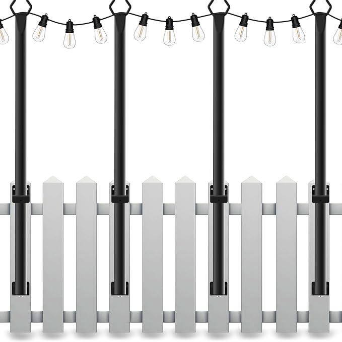 4 Pack String Light Poles, 5 Ft Light Poles by Mutovlin