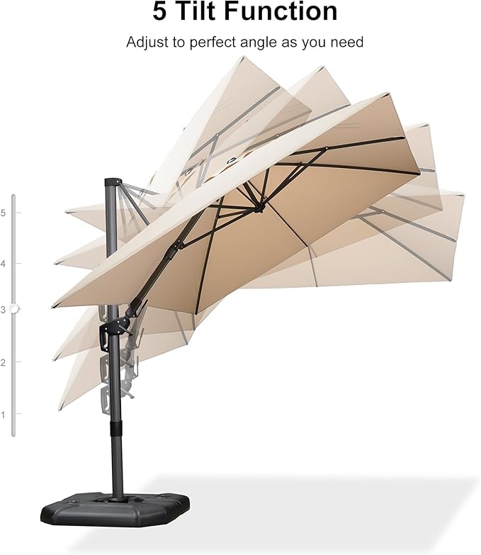 PURPLE LEAF 8.2' X 11.5' Tilting Patio Umbrella - Image 8