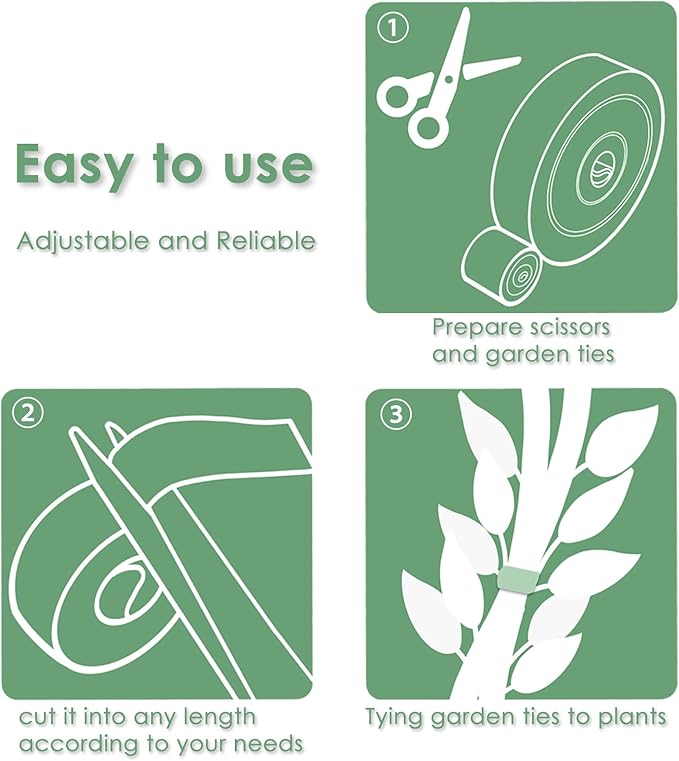 Garden Tie Green Tape, Plant Supports, Gentle On Plants - Image 7