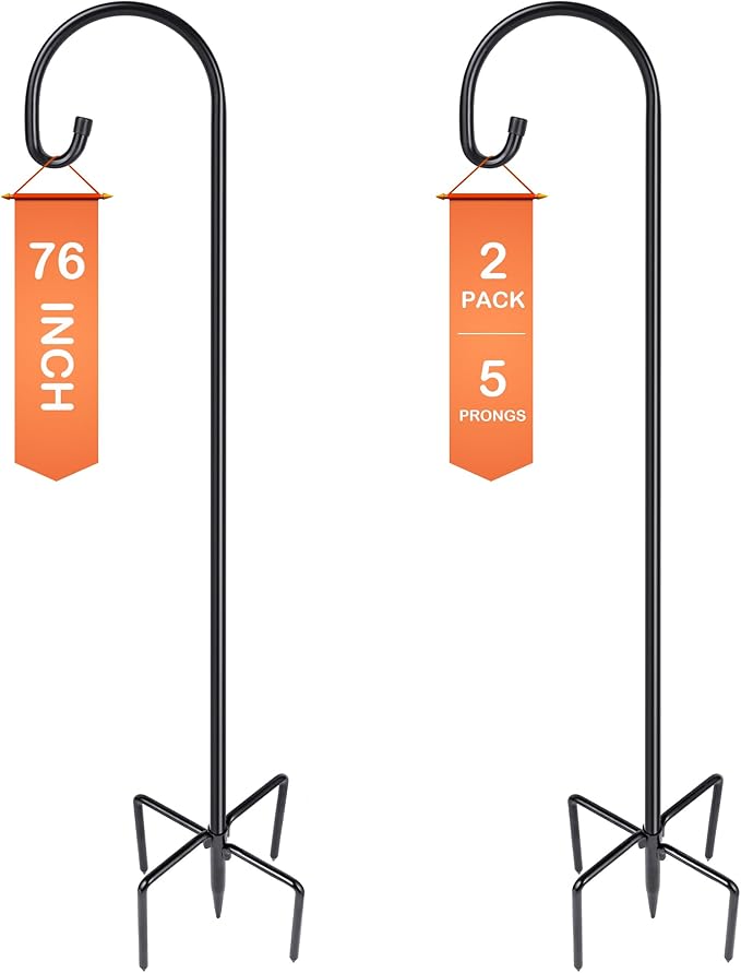 Ottsuls Bird Feeder Pole, 2 Pack 76 Inch Shepherds Hooks by Ottsuls