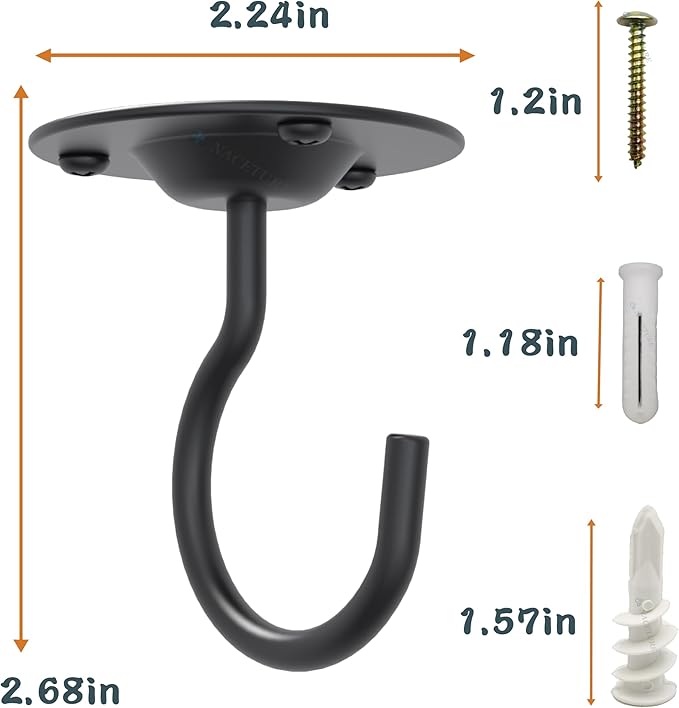 NACETURE Ceiling Hooks for Hanging Plants 3 Pack - Image 3