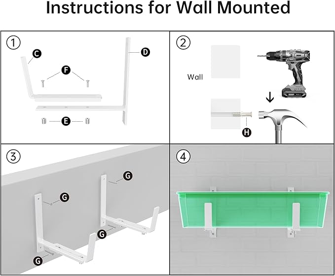 Y&M 4 Pack Adjustable Planter Box Brackets, Universal Window Box Brackets - Image 6