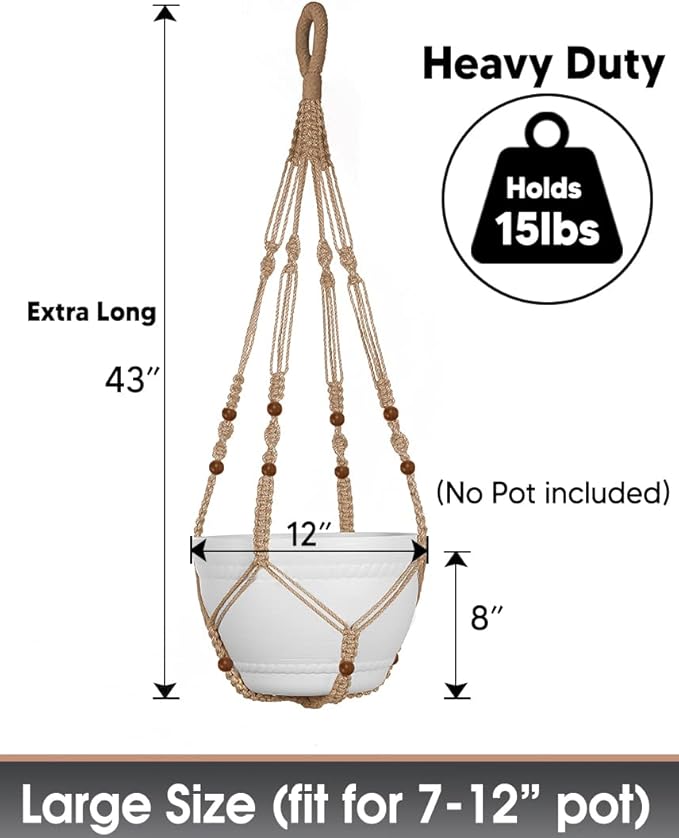 43 Inches Macrame Planter Hanger Large - Image 5