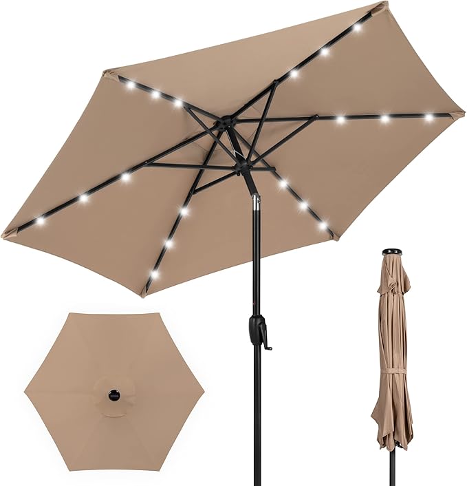 Best Choice Products 7.5ft Outdoor Solar Market Table Patio Umbrella by BestChoiceProducts