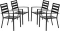 VINGLI Outdoor Dining Chairs Set of 4, Metal Frame Patio Chairs by VINGLI