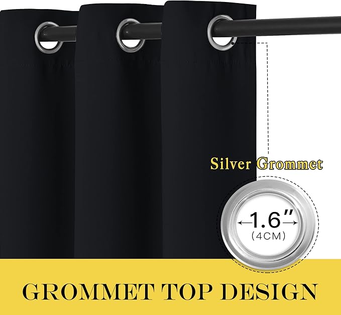 NICETOWN Blackout Patio Curtain Extra Wide and Long W100 x L120, Grommet Top - Image 2