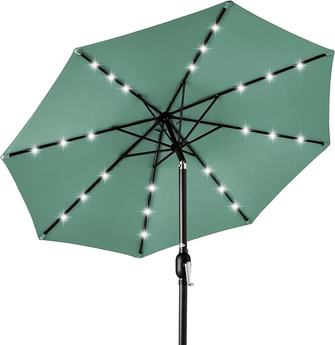Best Choice Products 10ft Solar Polyester LED Lighted Patio Umbrella w/Tilt by BestChoiceProducts