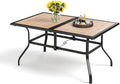 PHI VILLA Outdoor Dining Table for 6, Modern Long Furniture for Patio by PHIVILLAThepioneerofcomfortablehouseholdsupplies