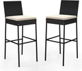 HAPPYGRILL Wicker Patio Barstools Set of 2, Outdoor Rattan Bar Chairs by HAPPYGRILL
