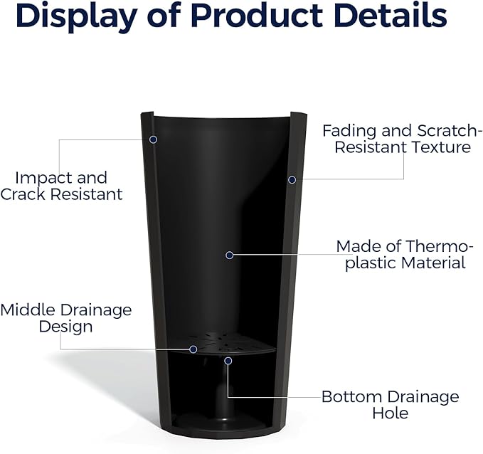 23.6" Tall Outdoor Planters Set of 2, Large Planters - Image 3