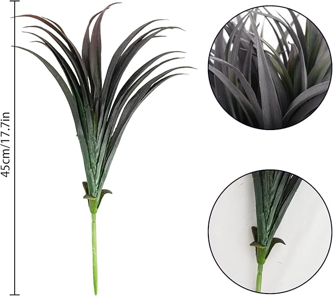 32 Pcs Artificial Grass Fake Plants 17.3in Outdoor Plants UV Resistant Faux - Image 5