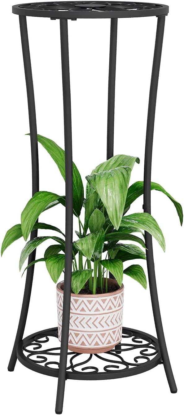 YINMIT Plant Stand Indoor Outdoor, 2 Tier Metal Potted Holder Rack, Flower Pot by YINMIT