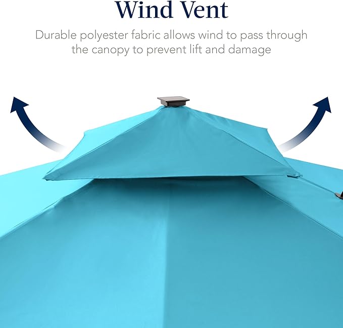 Best Choice Products 12x12ft LED Cantilever Patio Umbrella w/Base Included & - Image 7