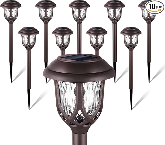 EXCMARK 10 Pack Solar Lights Outdoor Decorative Garden Yard Lights by ExcMark