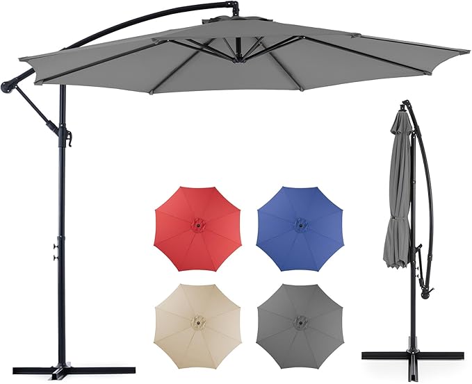 OLIXIS Offset Patio Umbrella, 9.7FT Cantilever Table Umbrellas by OLIXIS