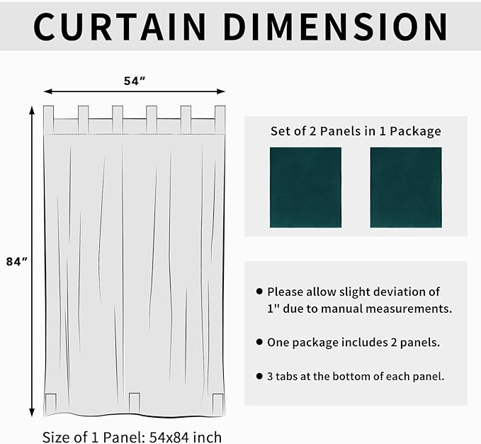 Easy-Going Outdoor Patio Curtains Detachable Tab Top Windproof Weatherproof - Image 6