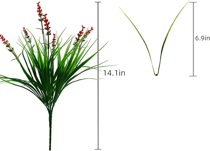 alyptus Artificial Flowers Outdoor 12 Bundles Fake Plants Outside Red Flower - Image 2