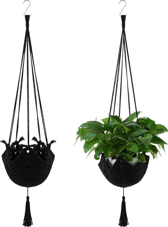 Shappy 2 Pack Jute Crochet Long Plant Hanger by Shappy