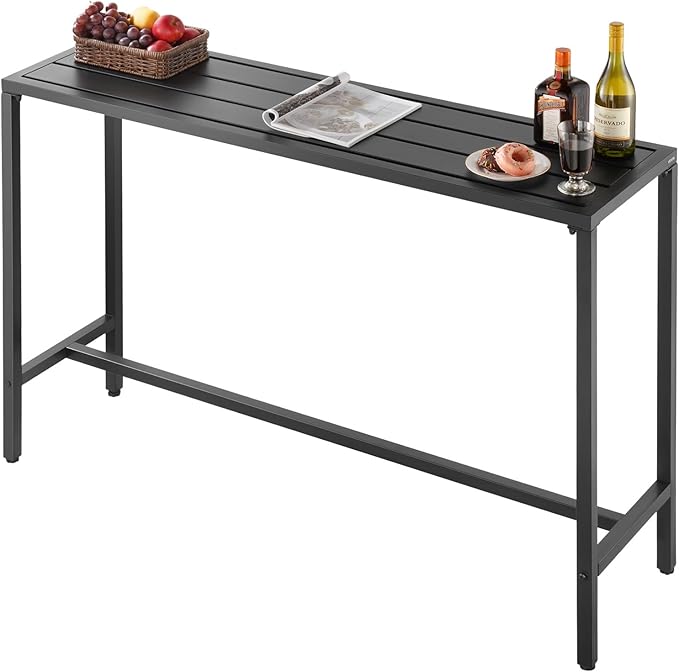 VEVOR Outdoor Bar Table, 55 x 15 in Patio Bar Table, Waterproof Top & Sturdy by VEVOR