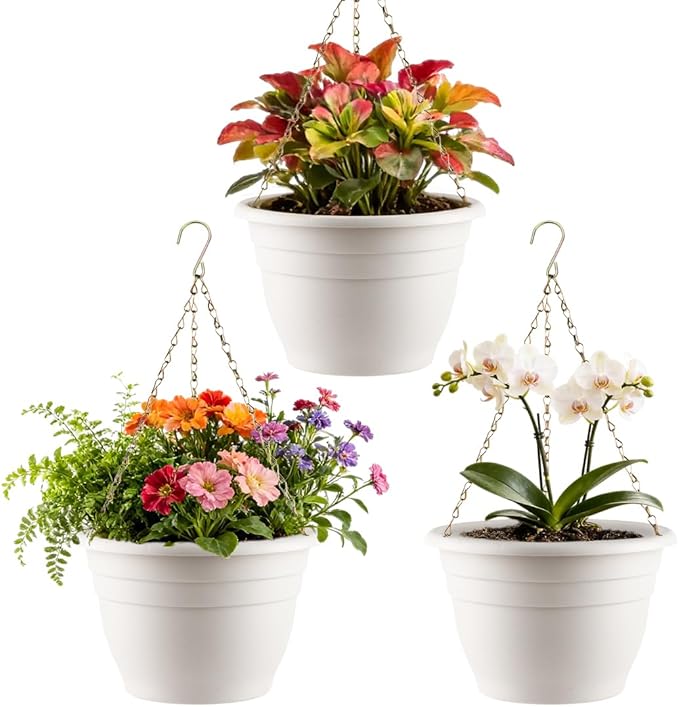 Hanging Planters 11 Inch, Self Watering Hanging Basket by RooTrimmer