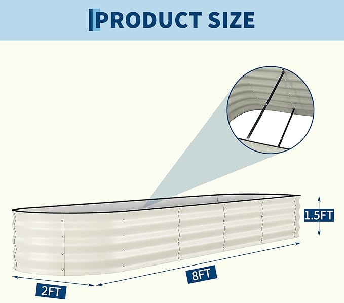 Garvee Galvanized Raised Garden Bed Outdoor, Rust-Resistant Raised Garden Beds - Image 2