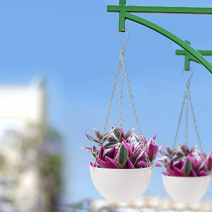 Foraineam 10 Pieces 6 Inch Hanging Planters, Garden Self-Watering Flower Plant - Image 5
