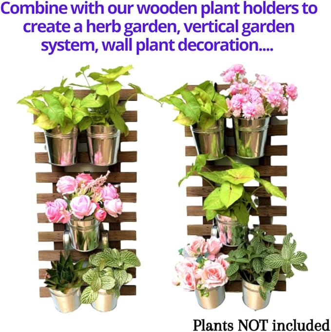 LaLaGreen Fence Planters for Outdoor Plants Railing Planter Metal Herb Garden - Image 7