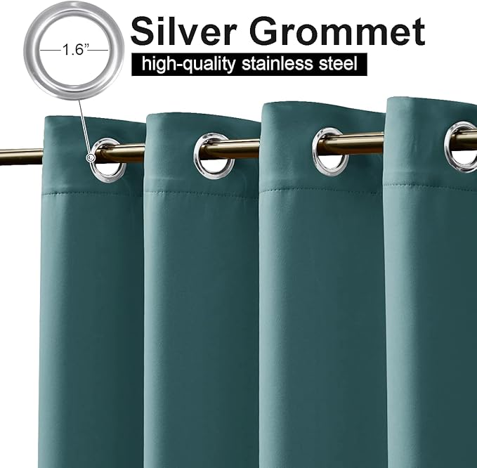 NICETOWN 2 Panels Windproof Outdoor Curtains Top and Bottom Grommet - Image 3