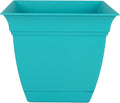 The HC Companies Eclipse Square Plastic Planter w/Attached Saucer by TheHCCompanies
