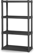 Sterilite 4 Shelf Unit, Heavy-Duty Shelving Storage and Utility Rack by Sterilite