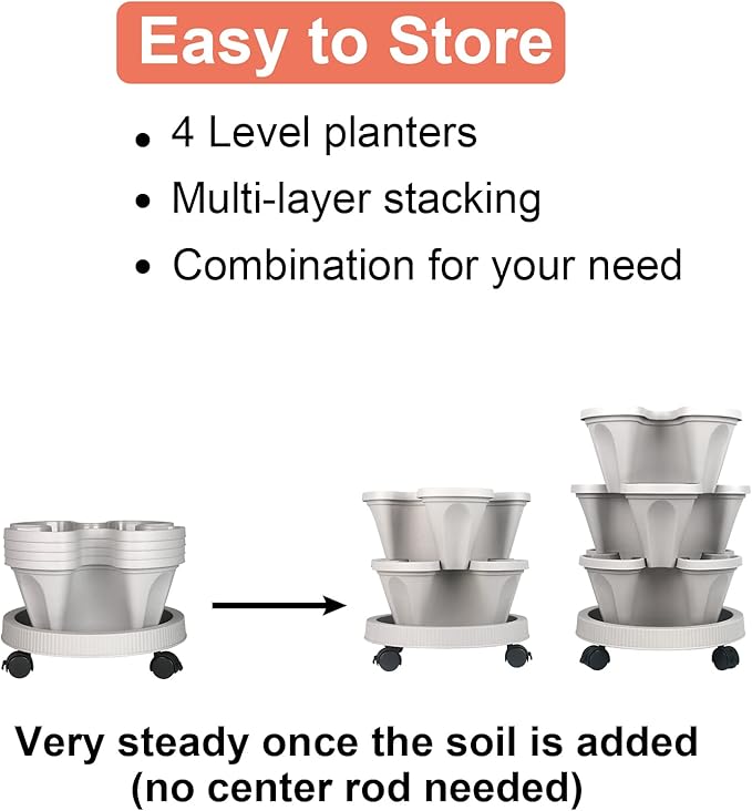 DUNCHATY Stackable Planter, Vertical Garden Planter - Image 6