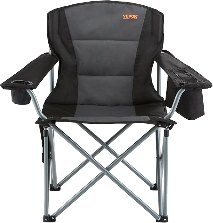 VEVOR Oversized Camping Folding Chair, Portable Heavy Duty Outdoor Quad Lumbar - Image 6